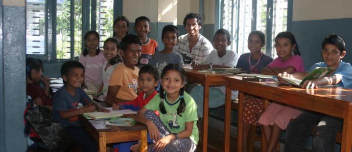 homework time at the orphanage nepal